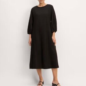 Everlane The Linen A-Line Midi Dress - Black - sz 2 NWOT